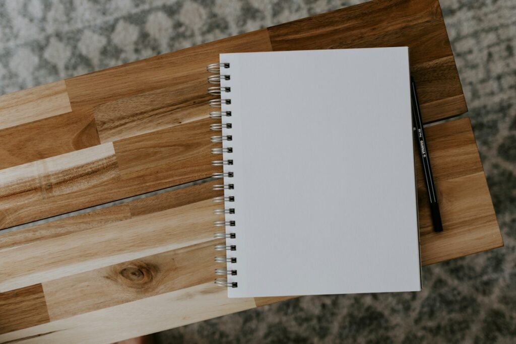 Open notebook on a desk for planning a focused lead magnet